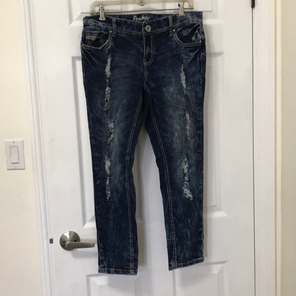 Amethyst distressed jeans